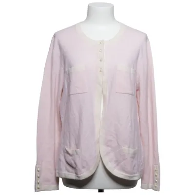 Cardigan (Rose, Blanc) de Davida Cashmere Cachemire