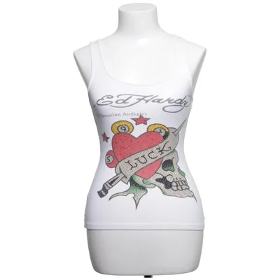 Tank Top (White, Multicolored) from Ed Hardy by Christian Audigier Cotton