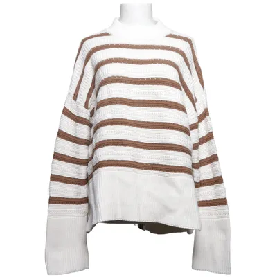 Tröja (Vit, Brun) från Samsøe & Samsøe Bomull, Ull