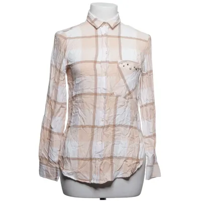 Shirt (Beige, Wit) van Zara Basic Collection Viscose