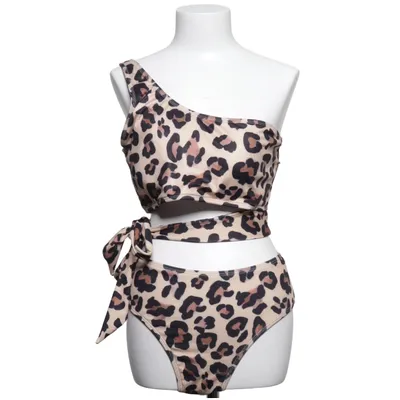 Bikini (Beige, Svart) från Shein Elastan, Polyester