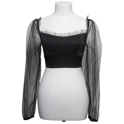 Crop top (Zwart) van Parisian Elastaan, Polyester