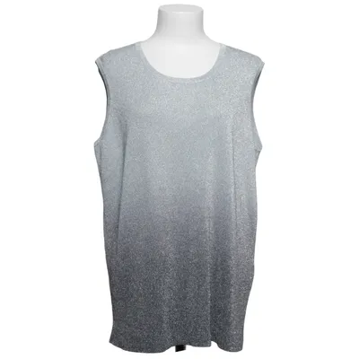 Tank Top (Gray, Silver) from Atelier Creation Metallic fiber, Polyester, Viscose