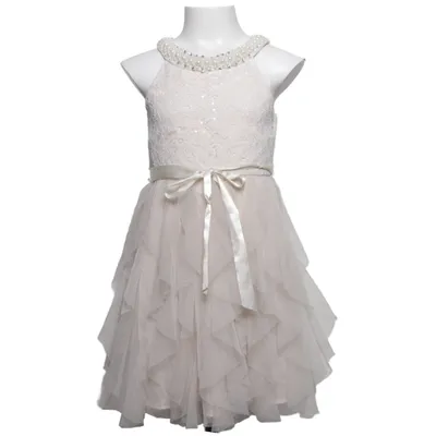 Robe de fille de fleur (Beige) de Rare Editions Coton, Polyamide, Polyester, Viscose