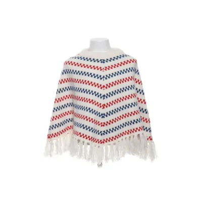 Poncho (Vit, Blå, Röd) från Åhléns Akryl