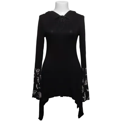 Robe à capuche (Noir) de Gothicana by EMP Élasthane, Viscose