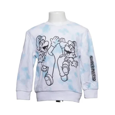 Sweatshirt (Hvid, Blå, Flerfarvet) fra Super Mario Bomuld, Polyester