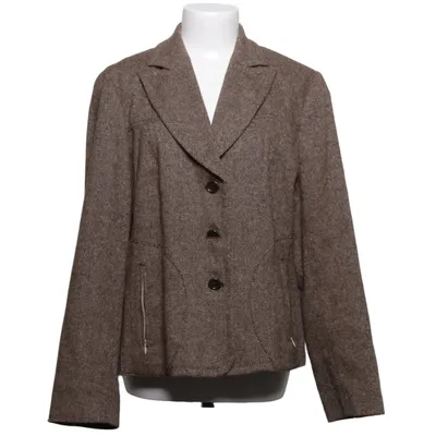 Jacket (Brown) from Oui Set Elastane, Polyamide, Polyester, Silk, Viscose, Wool