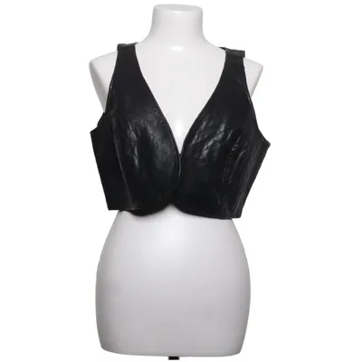 Leren vest (Zwart) van Noa Noa Katoen, Leer, Viscose
