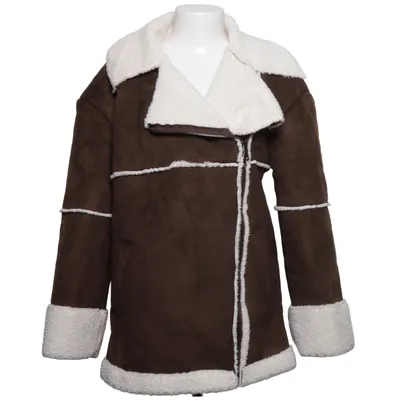 Shearling jas (Bruin, Wit) van Karo Kauer x NA-KD Polyester