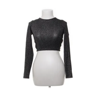 Crop top (Zwart, Zilver) van Pigalle Metallvezel, Polyester