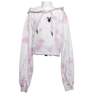 Sweat à capuche (Blanc, Rose) de Playboy x Missguided Coton