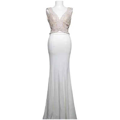 Avondjurk (Beige, Wit) van Tiffanys Katoen, Polyamide, Polyester
