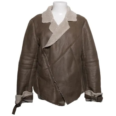 Shearling jas (Bruin) van 1060 Clothes Polyester, Polyurethaan