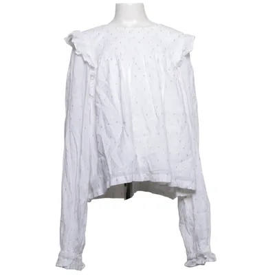Blouse (White) from Gina Tricot Cotton, Metallic fiber