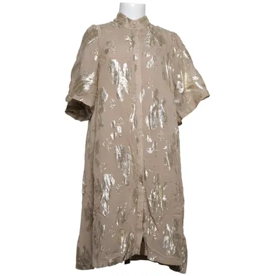 Klänning (Beige, Guldfärgad) från Bruuns Bazaar Metallfiber, Viskos