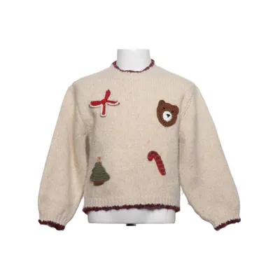Sweater (Beige, Red, Brown) from Zara Acrylic, Polyester