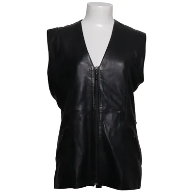 Leren vest (Zwart) van Lindbergh Leer, Polyester