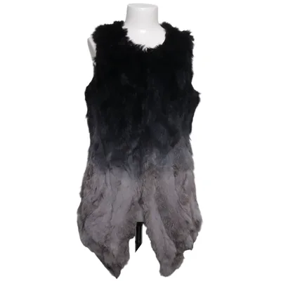 Gilet en fourrure (Noir, Gris) de Aust Polyester, Fourrure de lapin