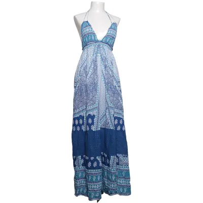 Maxi dress (Blue, White) from Free People Cotton, Polyamide