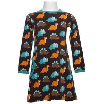 Dress (Brown, Multicolored) from Maxomorra Cotton, Elastane