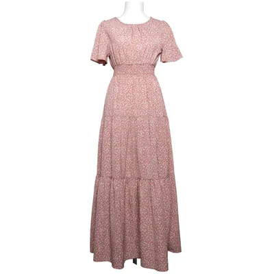 Maxikjole (Brun, Flerfarvet) fra Shein Elastan, Polyester