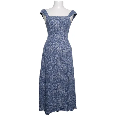 Dress (Blue, White) from Stradivarius Linen, Viscose