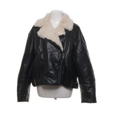 Bikerjakke (Sort, Beige) fra H&M Polyester, Polyurethan