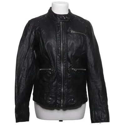 Leren jack (Zwart) van Best Connections Leer, Polyester