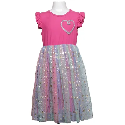 Klänning (Rosa, Flerfärgad) Polyester