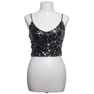 Crop top (Zwart, Zilver) van New Collection Polyester
