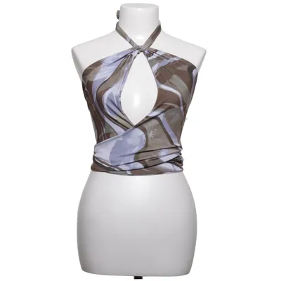 Halternecktopp (Brun, Lila, Flerfärgad) från AsYou Elastan, Polyester