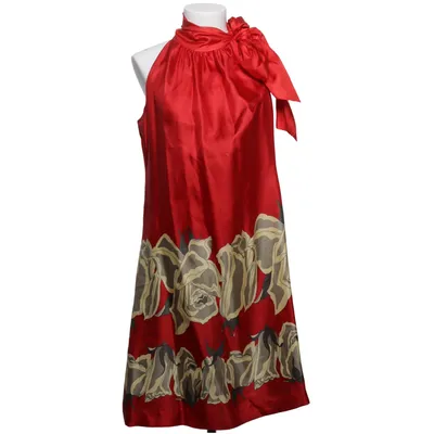 Jurk (Rood, Grijs, Wit) van Zara Basic Zijde