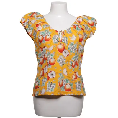 Bluse (Gul, Flerfarvet) fra Hell Bunny Bomuld, Elastan