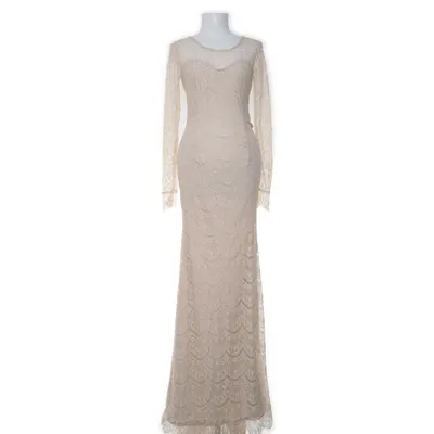 Maxi jurk (Beige) van NLY Eve Elastaan, Polyamide, Polyester