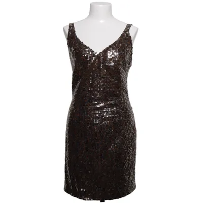 Cocktailklänning (Brun, Guldfärgad) från Escada Couture Polyester, Silke
