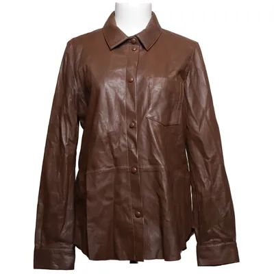 Leren jack (Bruin) van Oakwood Leer, Polyester