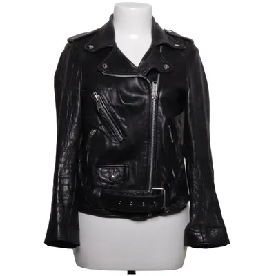 Bikerjakke (Sort) fra Raiine Elastan, Læder, Polyester