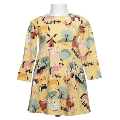 Dress (Yellow, Multicolored) from Polarn O. Pyret Elastane, Organic cotton