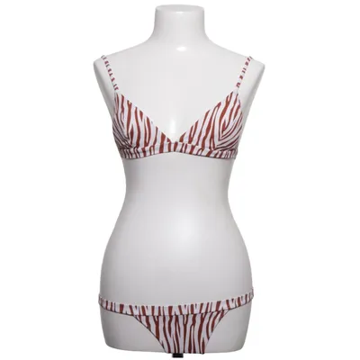 Bikini (Marron, Blanc) de Robin Élasthane, Polyamide, Polyester