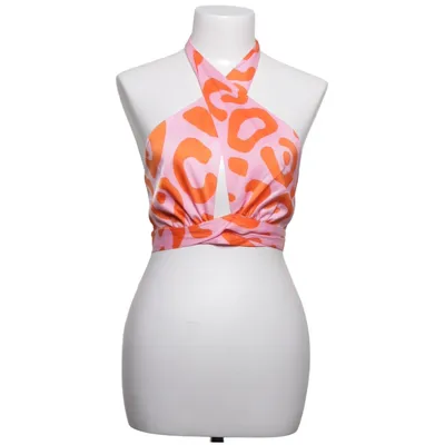 Halternecktopp (Rosa, Orange) från NA-KD Elastan, Polyester