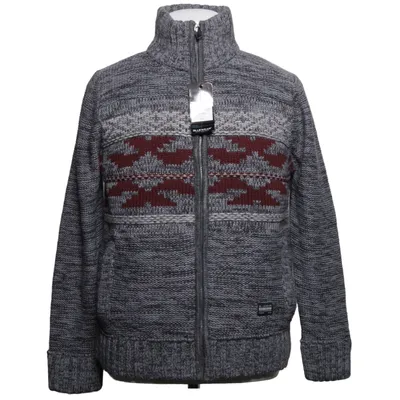 Cardigan (Grå, Flerfarvet) fra Bluewear Akryl, Uld