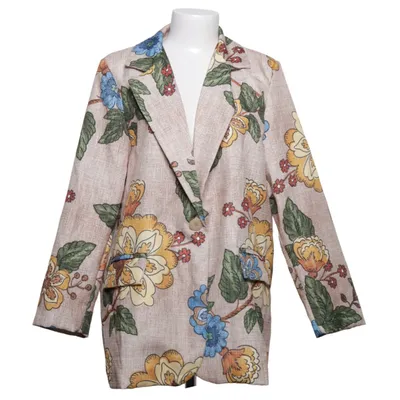 Blazer (Beige, Multicolored) from Zeta Otto Cotton, Polyester