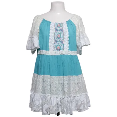 Dress (Blue, White, Multicolored) from Free Size Cotton