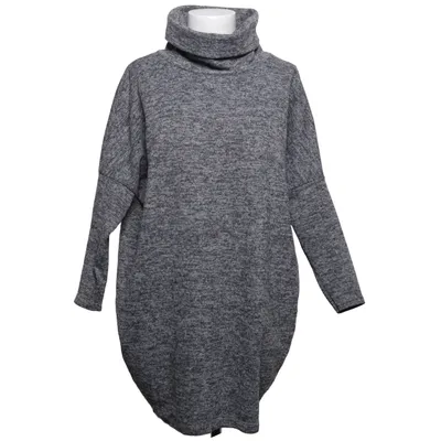 Jurk met col (Grijs) van Risskio Elastaan, Viscose