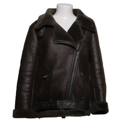 Shearlingjacka (Grön) från Zara Woman Polyester, Polyuretan