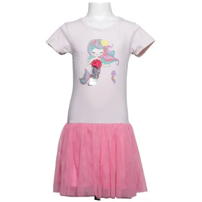 Klänning (Rosa, Flerfärgad) från Happy Girls by Eisend Bomull, Elastan, Polyester