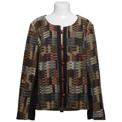 Jakke (Flerfarvet, Sort) fra Kriss Bomuld, Elastan, Polyester, Viscose