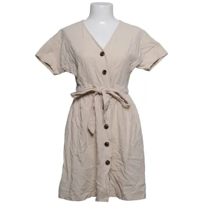 Shirt dress (Beige) from Simplee Cotton