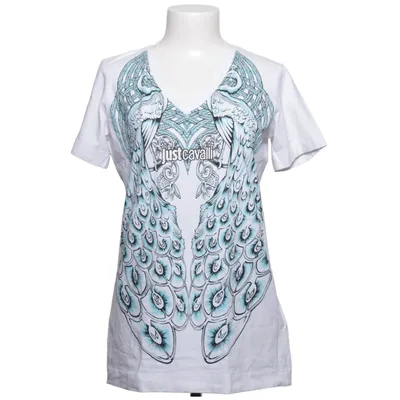 T-shirt (Blanc, Bleu) de Just Cavalli Coton, Élasthane